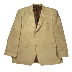Lauren Ralph Lauren Faux Suede Tan 2 Button Blazer Sport‎ Coat Lined Jacket
42 S
